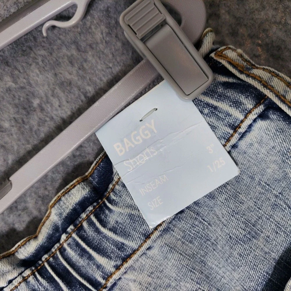 S.O.N.G Shorts 1 25 Y2K Baggy 80s Acid Wash Denim Pocket Stretch retro‎